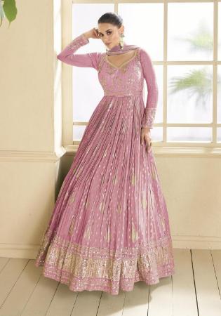 Picture of Ravishing Georgette Rosy Brown Anarkali Salwar Kameez