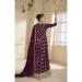 Picture of Georgette Dark Olive Green Anarkali Salwar Kameez