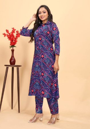 Picture of Cotton & Silk Dark Slate Blue Kurtis And Tunic