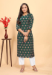 Picture of Sightly Cotton & Silk Dark Khaki Kurtis And Tunic