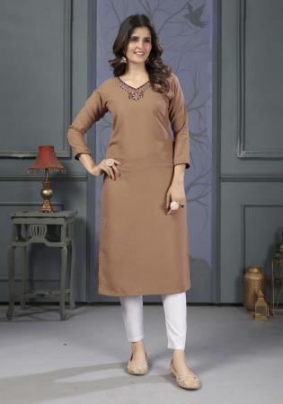 Picture of Sublime Cotton Beige Kurtis & Tunic