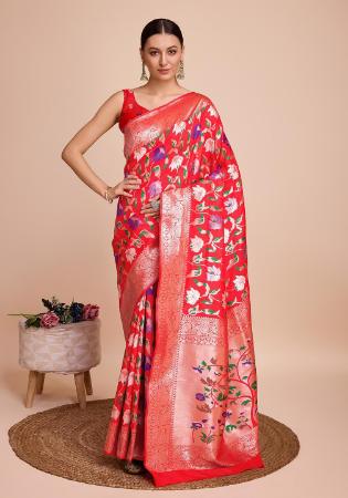 Picture of Statuesque Silk Crimson Saree