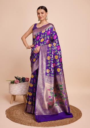 Picture of Graceful Silk Dark Slate Blue Saree