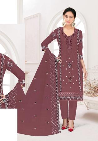 Picture of Georgette Dim Gray Straight Cut Salwar Kameez