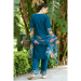 Picture of Elegant Cotton & Silk Teal Readymade Salwar Kameez