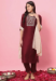 Picture of Well Formed Cotton Maroon Readymade Salwar Kameez