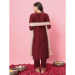 Picture of Well Formed Cotton Maroon Readymade Salwar Kameez