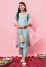 Picture of Cotton Light Steel Blue Readymade Salwar Kameez