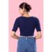 Picture of Cotton & Lycra Midnight Blue Designer Blouse