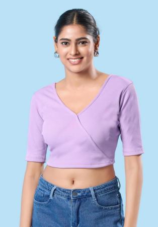 Picture of Classy Cotton & Lycra Violet Designer Blouse