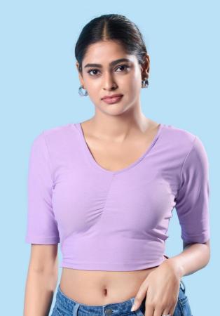 Picture of Nice Cotton & Lycra Violet Designer Blouse