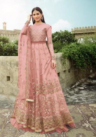 Picture of Lovely Net Light Pink Anarkali Salwar Kameez