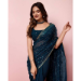 Picture of Georgette & Silk & Organza Midnight Blue Saree