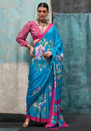 Picture of Taking Crepe Dark Turquoise Saree