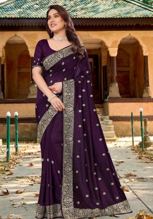 Picture of Marvelous Georgette Purple Saree