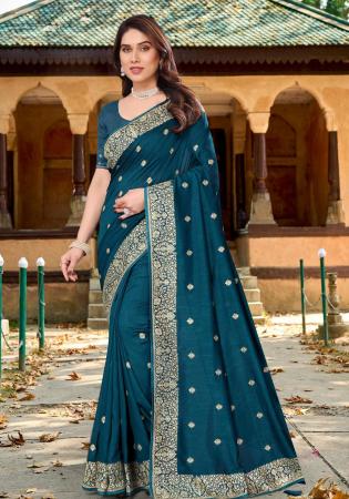 Picture of Excellent Georgette Midnight Blue Saree