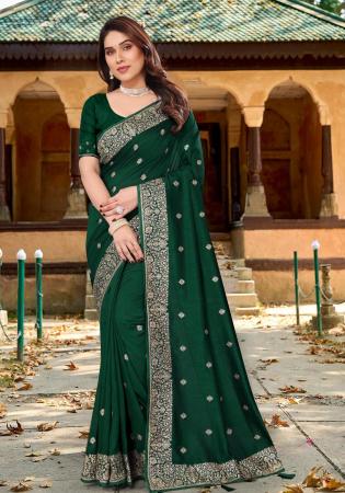 Picture of Stunning Georgette Sea Green Saree