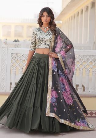 Picture of Splendid Georgette Sea Green Lehenga Choli