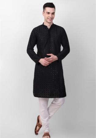 Picture of Enticing Cotton Black Kurtas