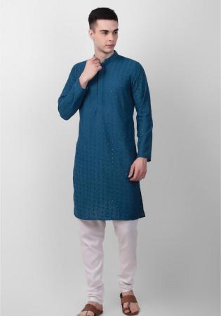 Picture of Comely Cotton Midnight Blue Kurtas