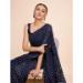 Picture of Stunning Cotton Navy Blue Saree