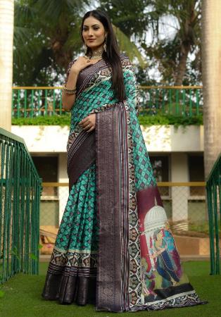 Picture of Amazing Silk Sea Green Saree