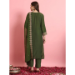 Picture of Cotton & Silk Dark Olive Green Readymade Salwar Kameez