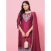 Picture of Cotton & Silk Dark Red Readymade Salwar Kameez