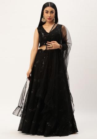 Picture of Georgette & Net Black Readymade Lehenga Choli