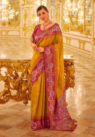 Picture of Lovely Silk Dark Orange Saree