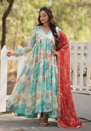 Picture of Taking Silk Light Blue Kurtis & Tunic