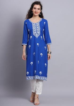 Picture of Taking Rayon Royal Blue Kurtis & Tunic