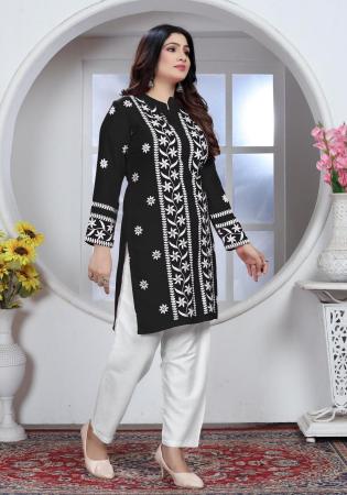 Picture of Superb Rayon Black Kurtis & Tunic