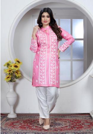 Picture of Ravishing Rayon Light Pink Kurtis & Tunic