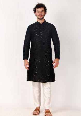 Picture of Fascinating Silk Black Kurtas