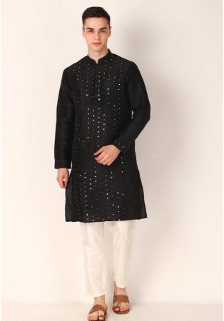 Picture of Exquisite Silk Black Kurtas