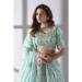 Picture of Georgette & Organza Cadet Blue Lehenga Choli