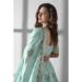 Picture of Georgette & Organza Cadet Blue Lehenga Choli