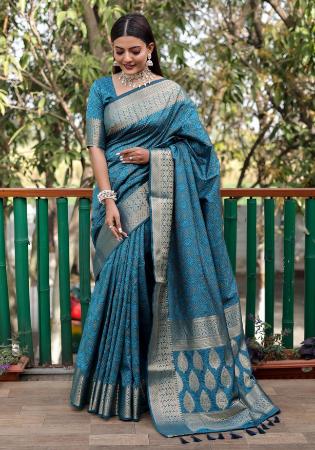 Picture of Appealing Silk Dark Slate Blue Saree