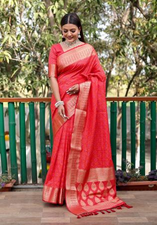 Picture of Comely Silk Crimson Saree