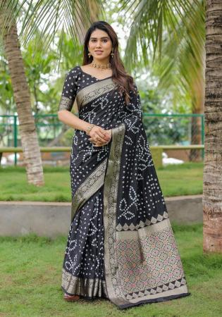 Picture of Exquisite Silk Black Saree