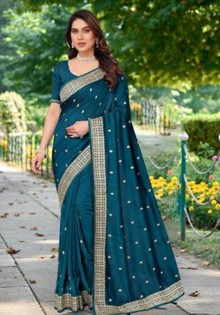 Picture of Classy Georgette Midnight Blue Saree