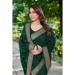 Picture of Excellent Georgette Forest Green Saree