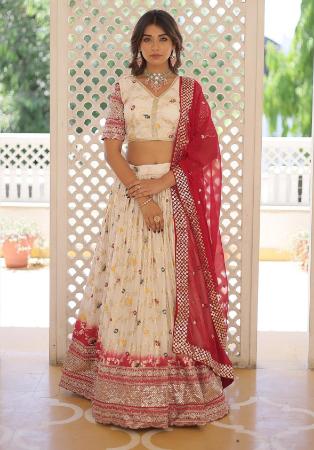 Picture of Statuesque Georgette White Lehenga Choli