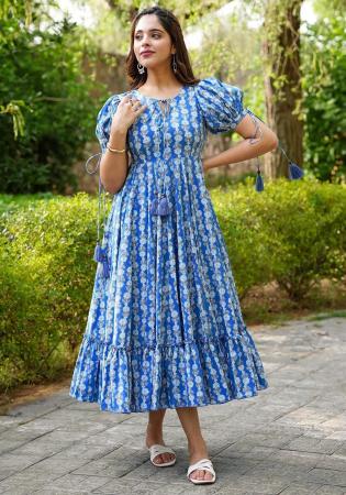 Picture of Splendid Rayon Cornflower Blue Kurtis & Tunic