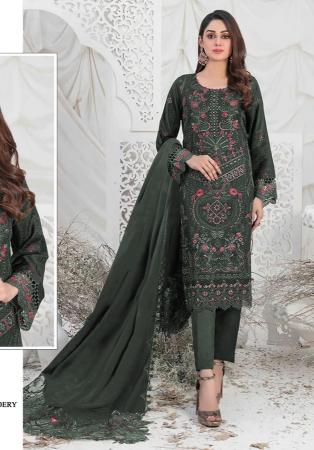 Picture of Georgette Dark Slate Grey Straight Cut Salwar Kameez