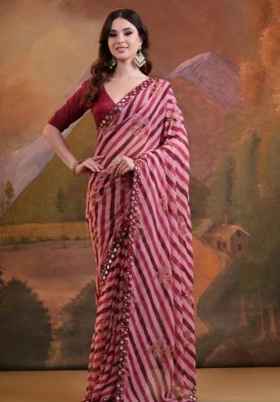 Picture of Resplendent Georgette Maroon Saree