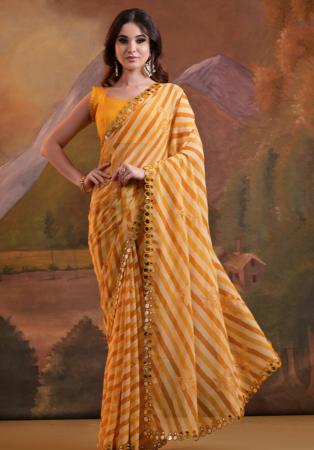 Picture of Sightly Georgette Sandy Brown Saree