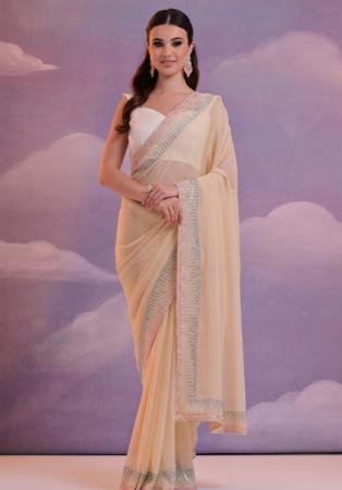 Picture of Fine Georgette Beige Saree