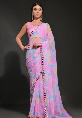 Picture of Shapely Georgette Thistle Saree